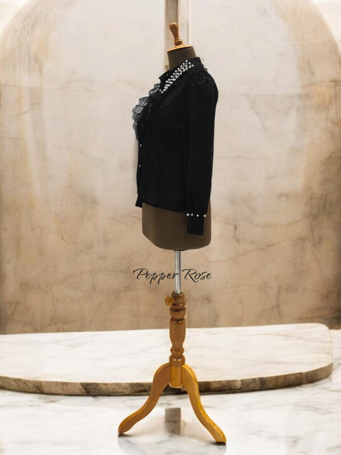 Shasmi embellished shirt - black