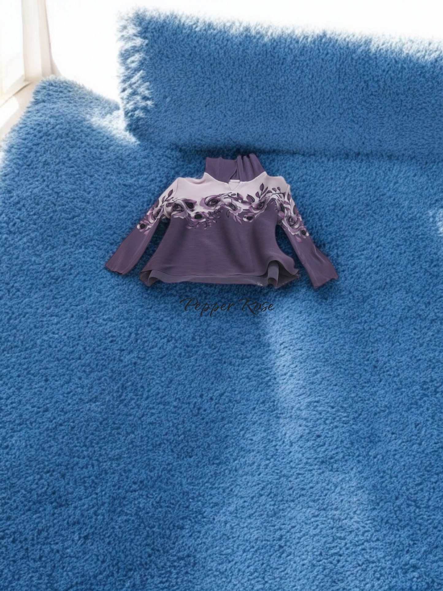 Miyake Pleated floral printed top - Lavender