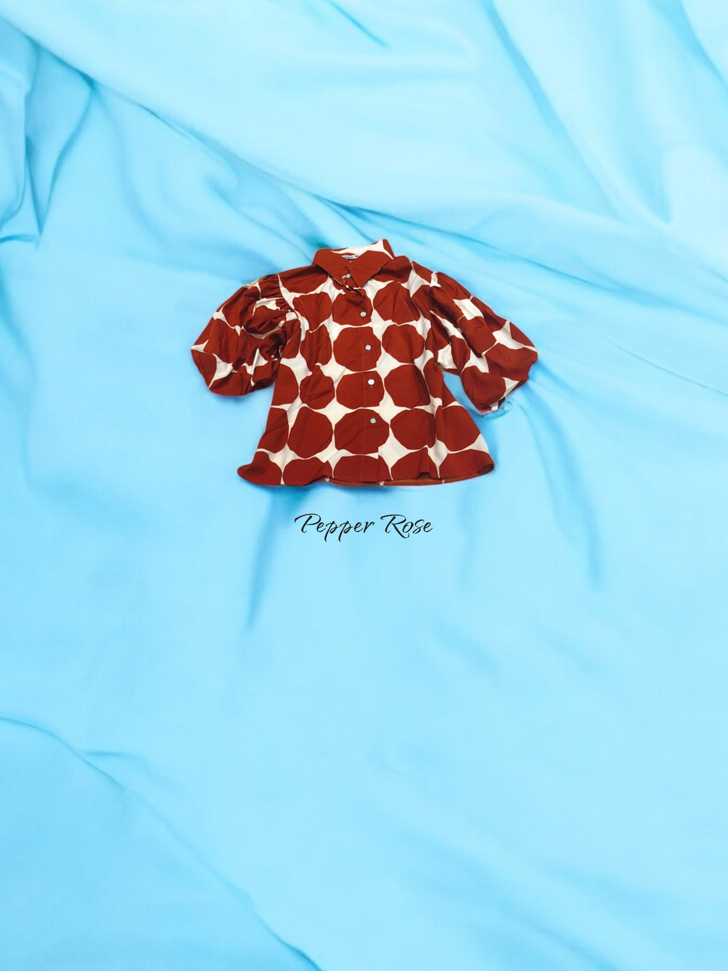 Eva Geometric Printed Shirt - Red