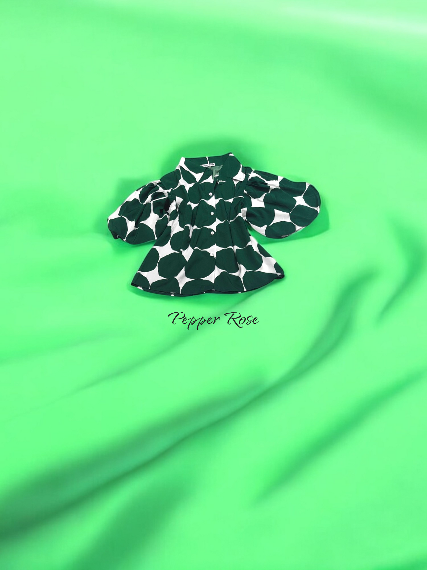 Eva Geometric Printed Shirt - Green