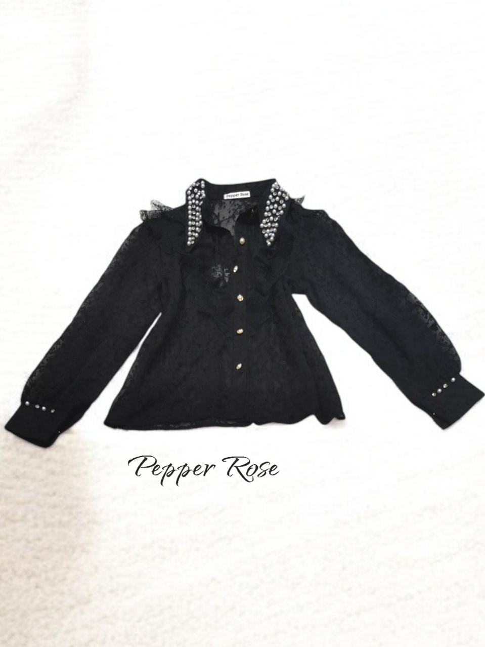 Shasmi embellished shirt - black