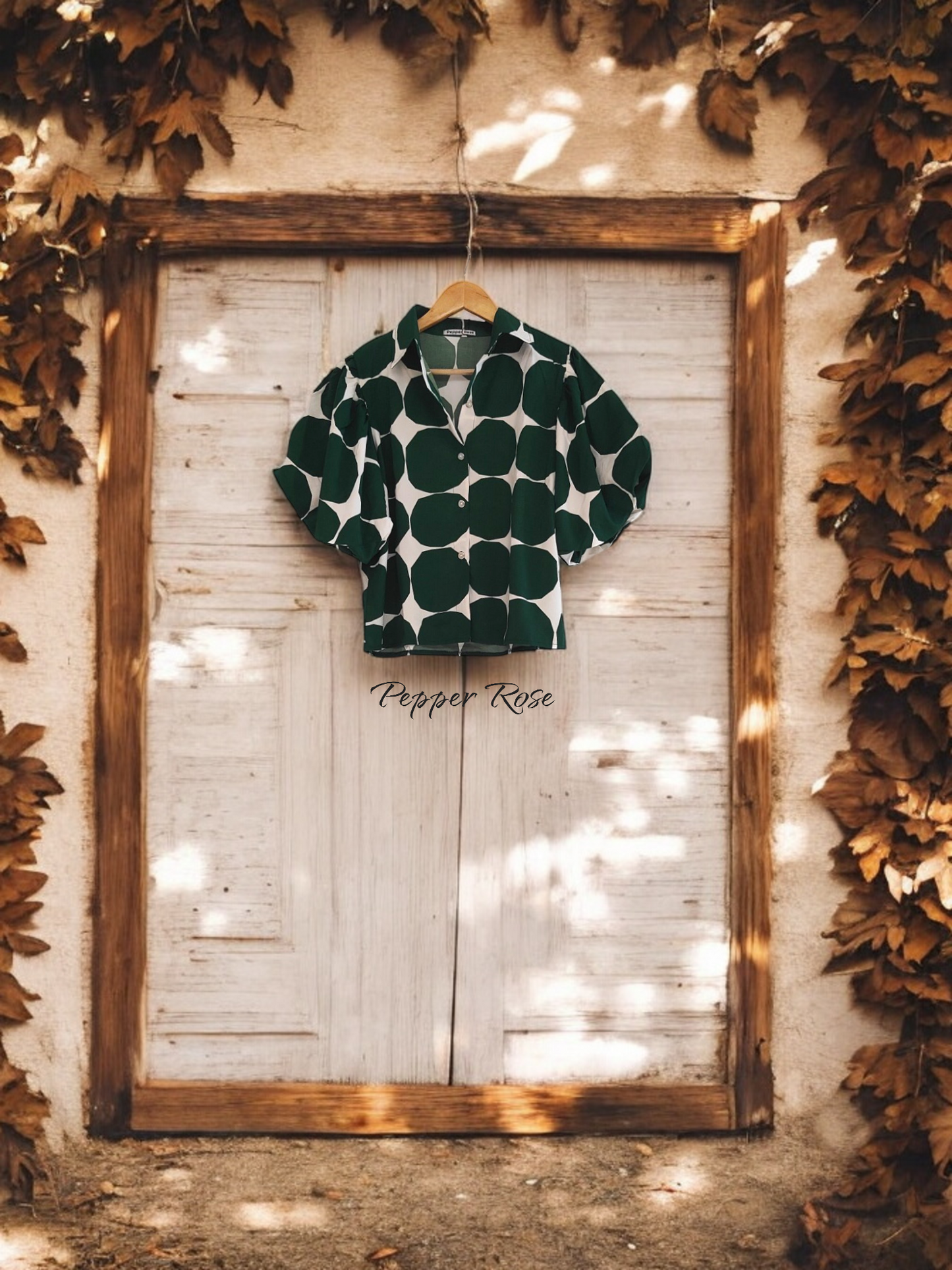Eva Geometric Printed Shirt - Green