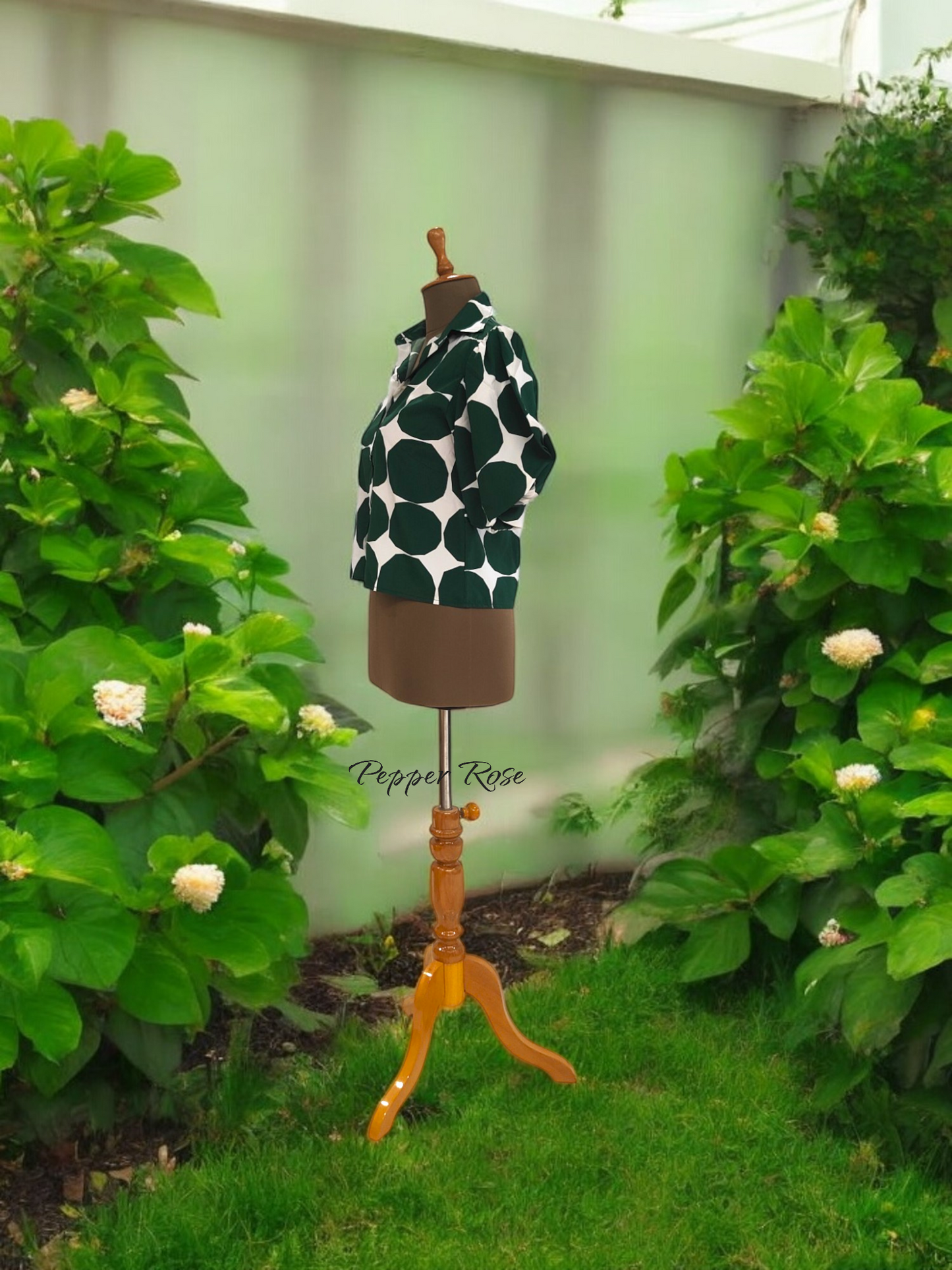 Eva Geometric Printed Shirt - Green