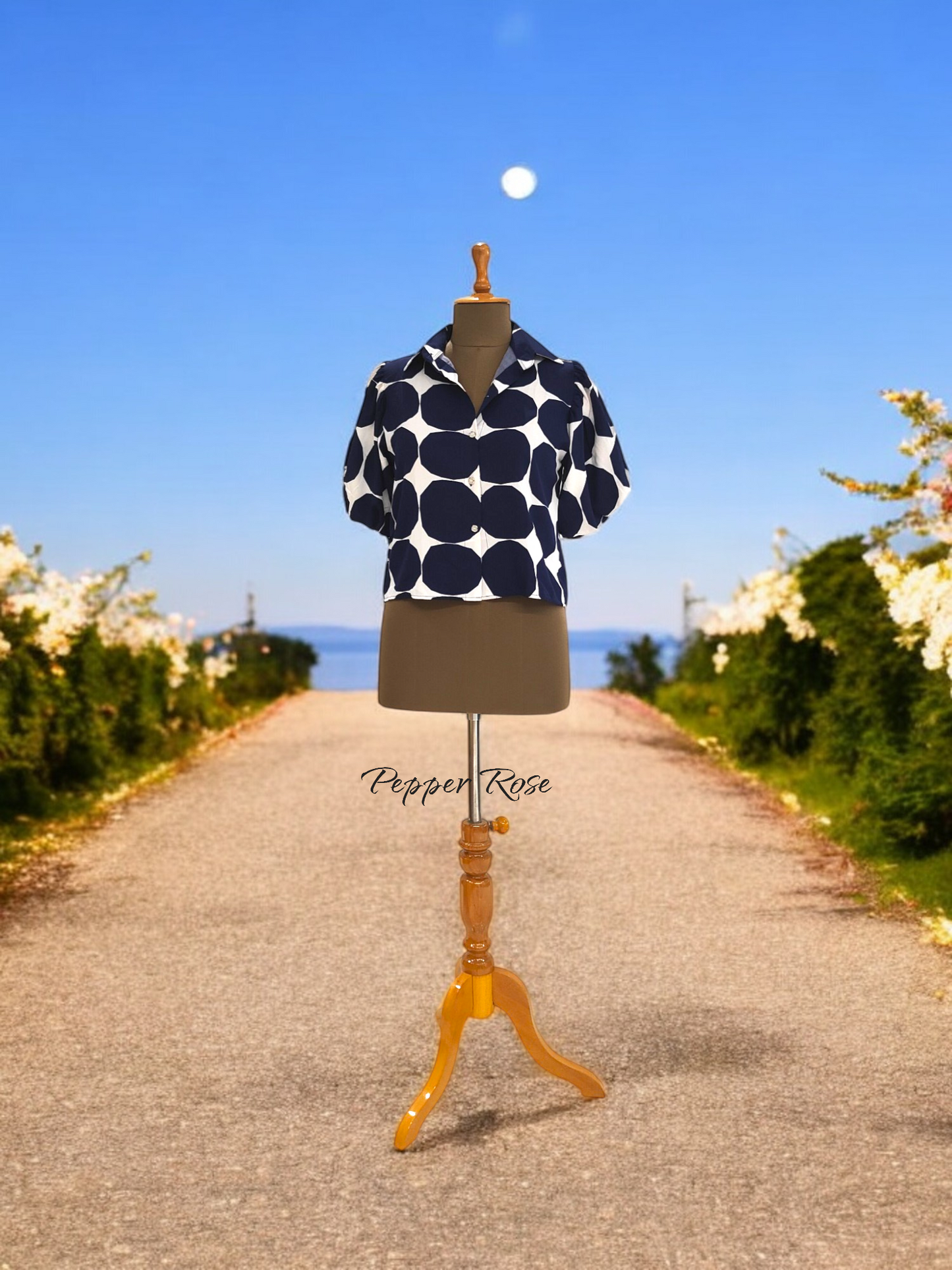 Eva Geometric Printed Shirt - Blue