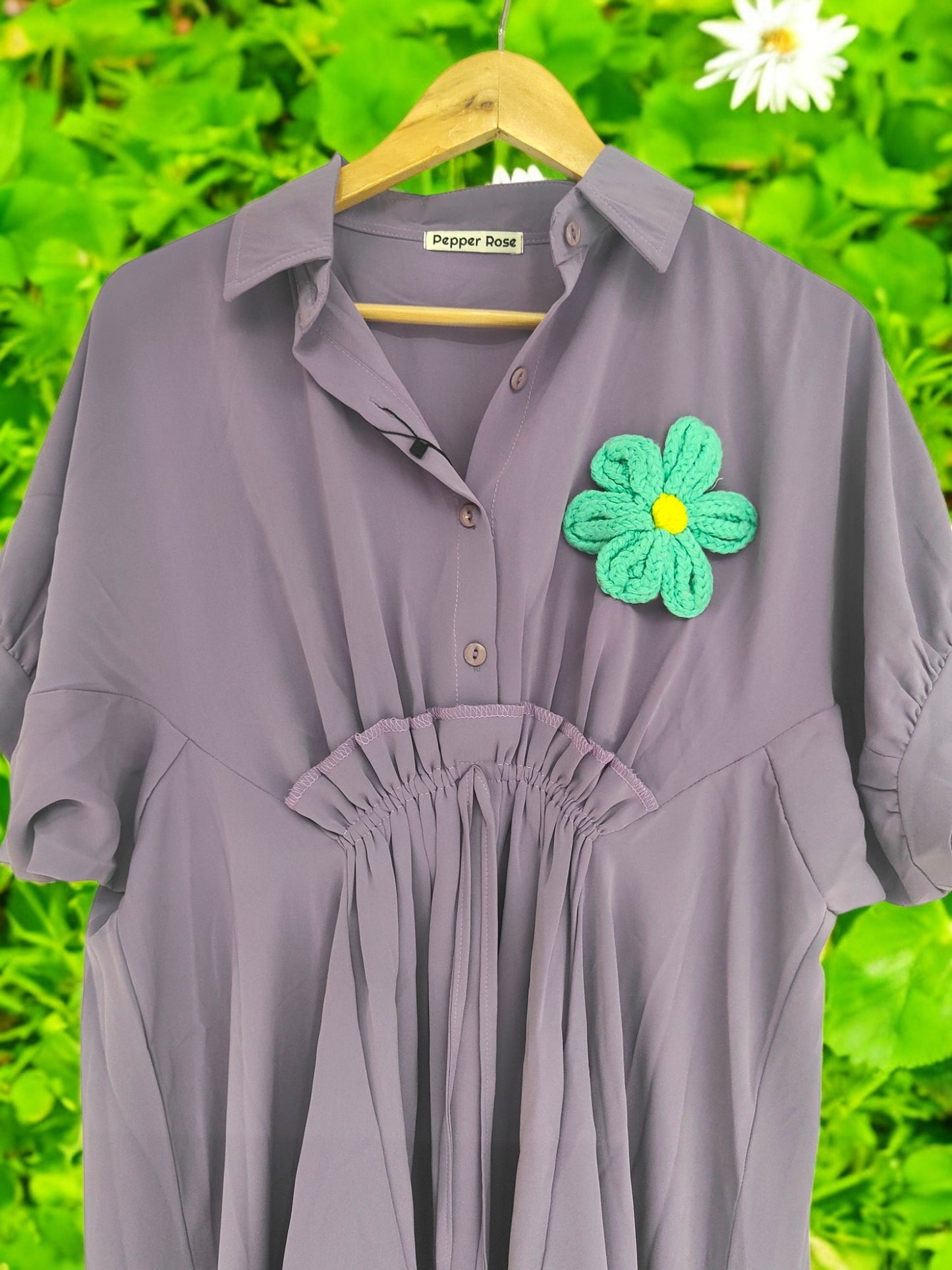 Sadie satin loose fit top cum dress - Lavender