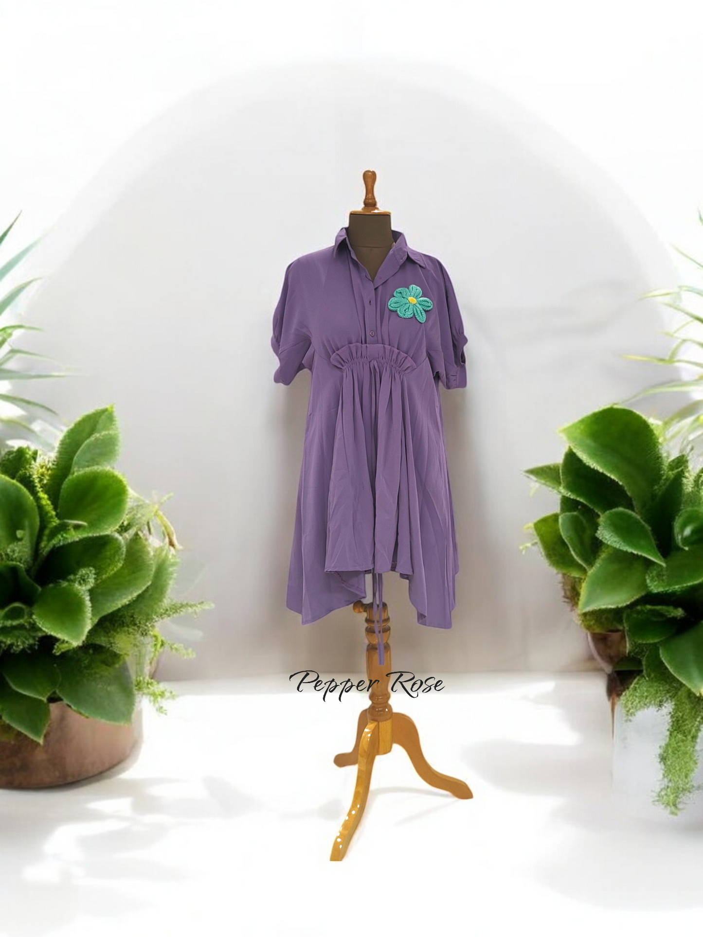Sadie satin loose fit top cum dress - Lavender