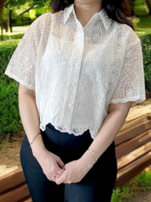 Abigal embellished blouse shirt - offwhite