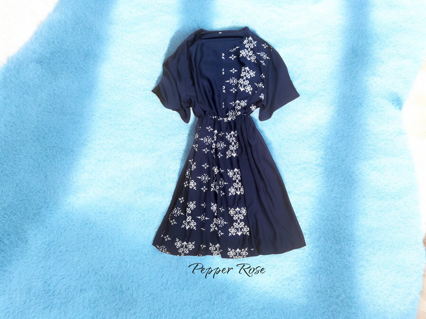 Rivaya Ethnic Motifs Printed top cum dress - Blue