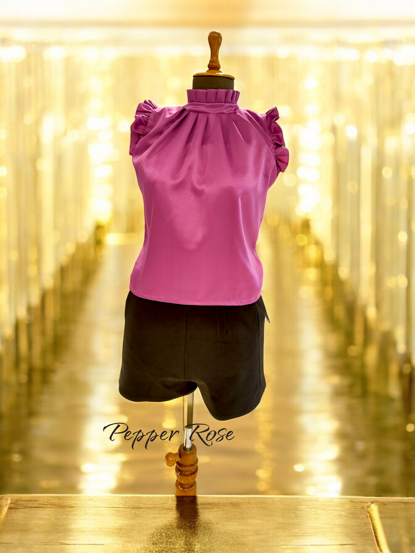Calina Grain Texture Sleeveless top - Pink